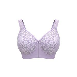 (D-115) Breezies Lace Bra 38DD Purple Front Closure Wireless Comfort QVC New